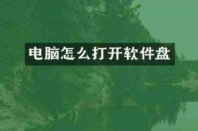 电脑怎么打开软件盘