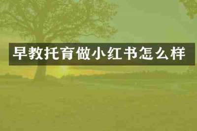 早教托育做小红书怎么样