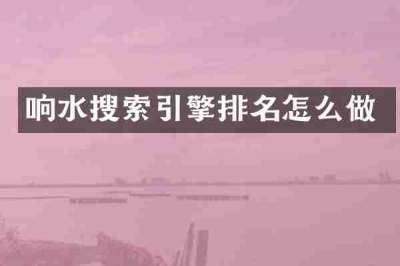 响水搜索引擎排名怎么做