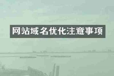 网站域名优化注意事项