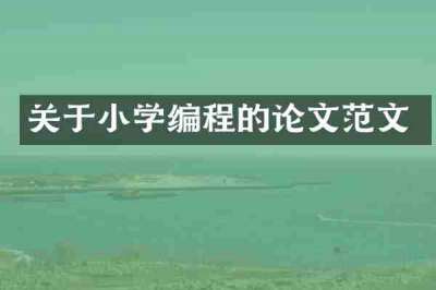 关于小学编程的论文范文