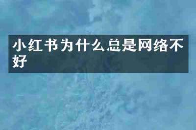 小红书为什么总是网络不好
