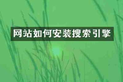 网站如何安装搜索引擎