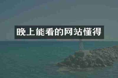 晚上能看的网站懂得
