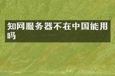 知网服务器不在中国能用吗