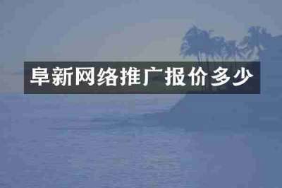 阜新网络推广报价多少
