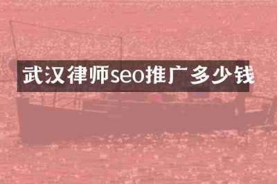 武汉律师seo推广多少钱