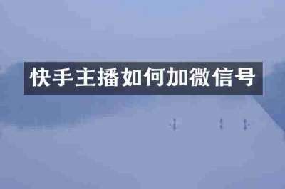 快手主播如何加微信号