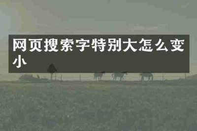 网页搜索字特别大怎么变小