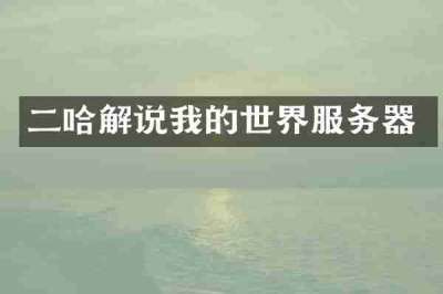 二哈解说我的世界服务器