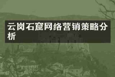 云岗石窟网络营销策略分析