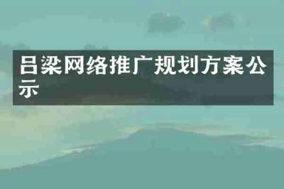 吕梁网络推广规划方案公示