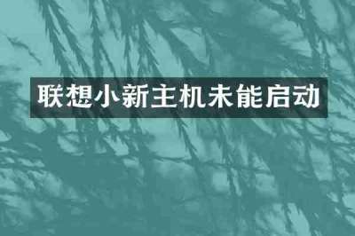 联想小新主机未能启动