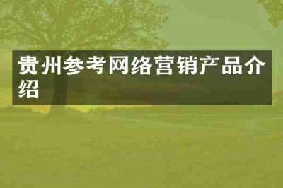 贵州参考网络营销产品介绍