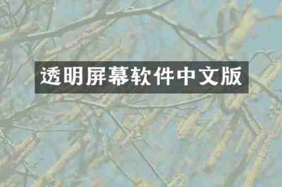 透明屏幕软件中文版
