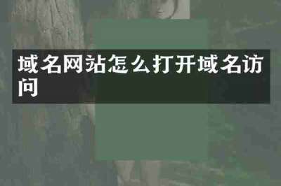 域名网站怎么打开域名访问