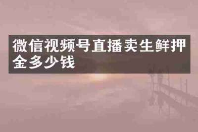 微信视频号直播卖生鲜押金多少钱