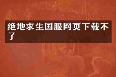 绝地求生国服网页下载不了