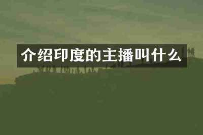 介绍印度的主播叫什么