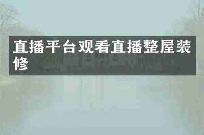 直播平台观看直播整屋装修