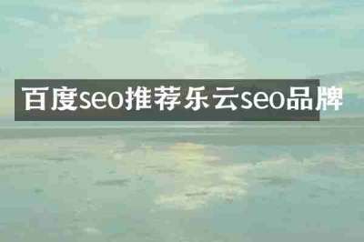 百度seo推荐乐云seo品牌