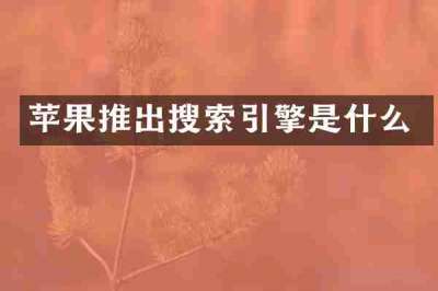 苹果推出搜索引擎是什么