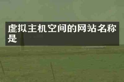 虚拟主机空间的网站名称是