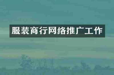 服装商行网络推广工作