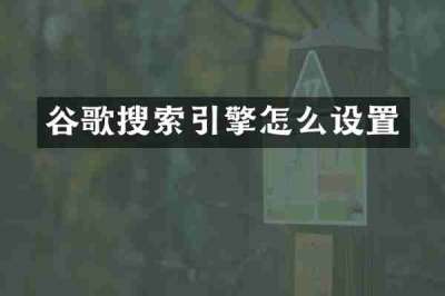 谷歌搜索引擎怎么设置
