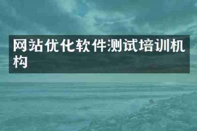 网站优化软件测试培训机构