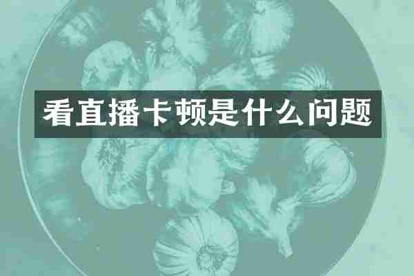 看直播卡顿是什么问题