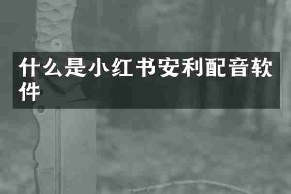 什么是小红书安利配音软件