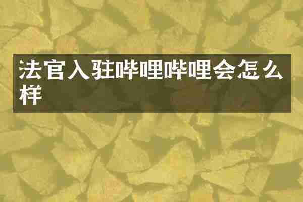 法官入驻哔哩哔哩会怎么样