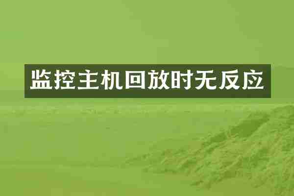监控主机回放时无反应