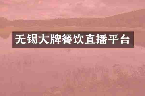 无锡大牌餐饮直播平台