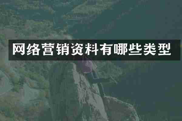 网络营销资料有哪些类型