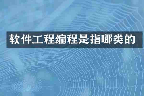 软件工程编程是指哪类的