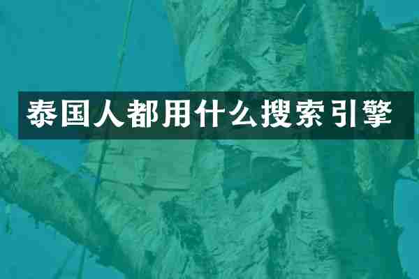 泰国人都用什么搜索引擎