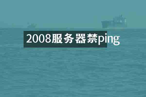2008服务器禁ping