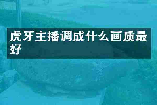 虎牙主播调成什么画质最好
