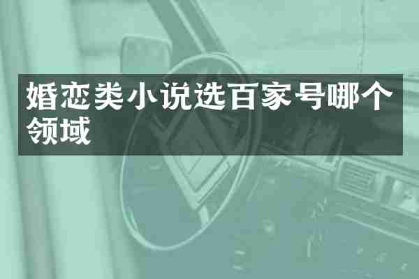 婚恋类小说选百家号哪个领域