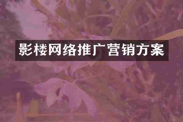 影楼网络推广营销方案