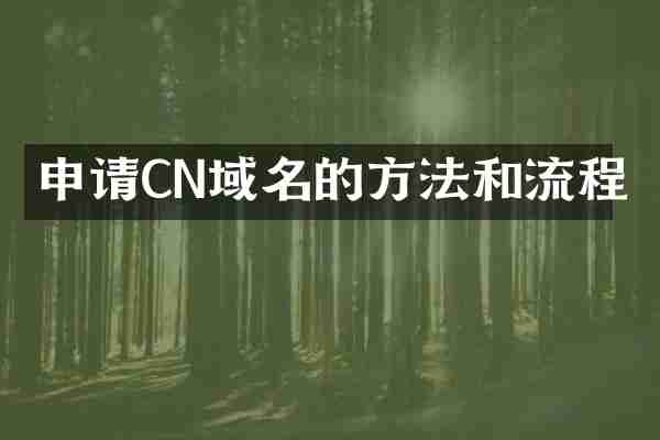 申请CN域名的方法和流程
