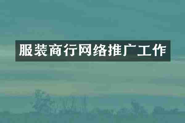 服装商行网络推广工作