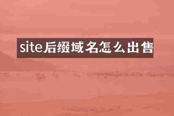 site后缀域名怎么出售