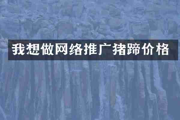 我想做网络推广猪蹄价格