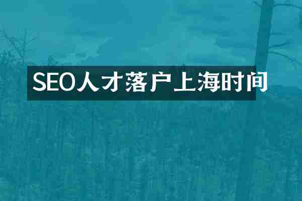 SEO人才落户上海时间