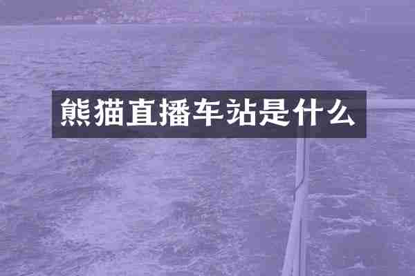熊猫直播车站是什么