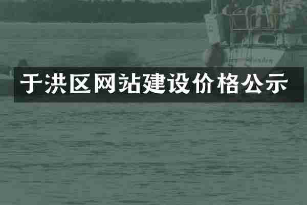 于洪区网站建设价格公示