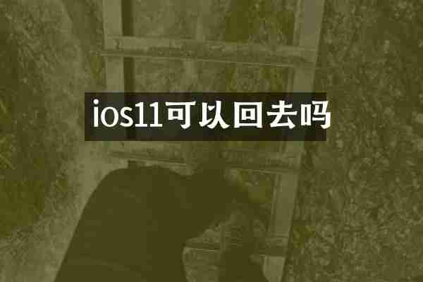 ios11可以回去吗